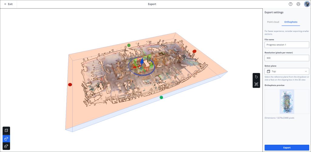 orthophoto export